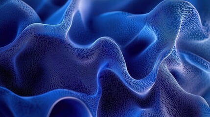 Obraz premium Abstract Blue Wavy Particle Field Digital Art