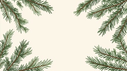 Obraz premium Evergreen Christmas Decoration Branch Icon