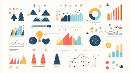 Christmas Infographic with Festive Elements on White Background