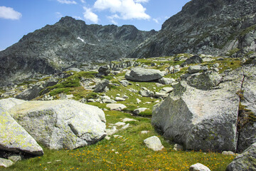 Landscape of Rila Mountain near Kalin peak, Bulgaria