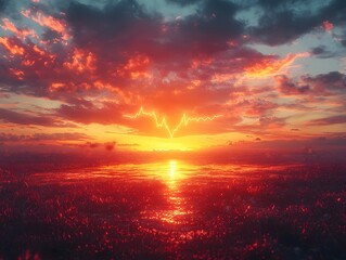 Captivating Sunrise Reflection Casting a Vibrant Glow Across the Tranquil Waters
