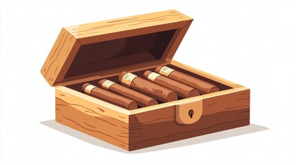 Cuban Cigar Wooden Box or Case Vector Icon