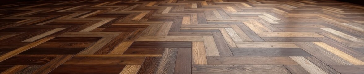 Dark brown parquet wood floor, rich texture, empty space , detail, space