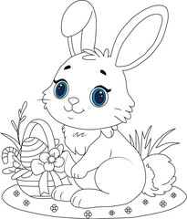 cute rabbit line art