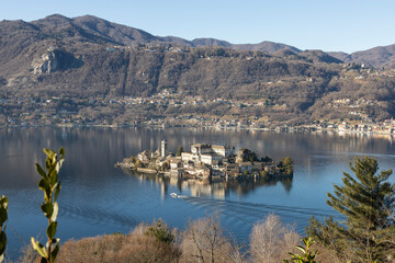 San Giulio Island.
San Giulio island in Lake Orta. Italy, Piedmont.