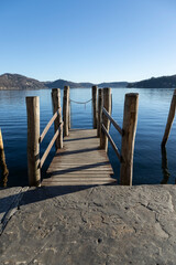 Small boat dock.
Small boat dock on San Giulio Island. Lake Orta. Italy, Piedmont.
