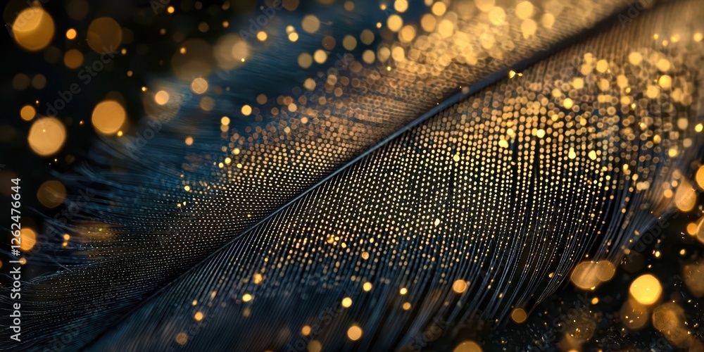 Aufkleber feather with a lot of sparkles on it