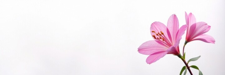 Fototapeta premium Delicate freesia cluster isolated against pristine white backdrop, botanical, stock, background