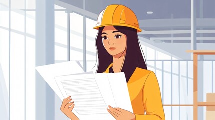 Professional Builder at Construction Site Reviewing Plans