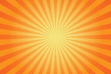 Abstract orange sunburst background with radial rays