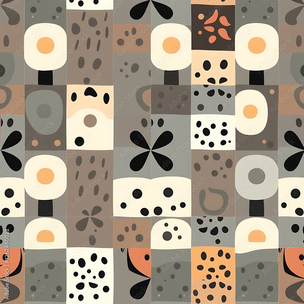Poster abstract geometric pattern: a seamless, eye-catching pattern comprised of squares and geometric shap