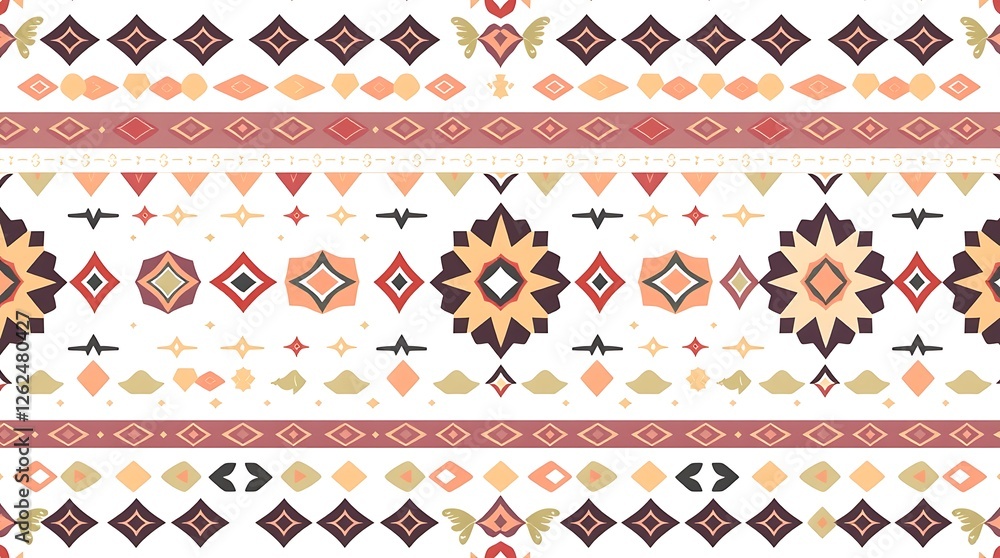 Poster bohemian pattern: a vibrant and intricate bohemian pattern, bursting with geometric shapes, and eart