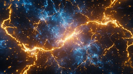 Obraz premium Abstract energy clash, cosmic background, science fiction, visual effect