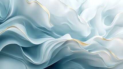 Obraz premium Abstract blue and gold waves, flowing design, calm background, perfect for website banners