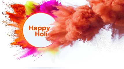 Colorful Powder Explosion for Holi Festival Celebration with Vibrant Hues and Joyful Spirit for Festive Occasions and Events