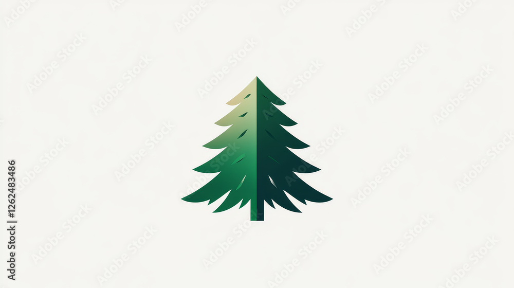 Poster vector icon with three green trees. abstract emblem for organic organization or environment saving c
