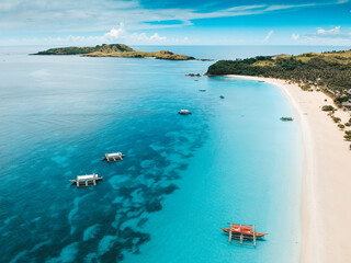 island with white sand beach
