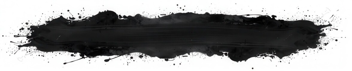 Bold black ink blots, dynamic smudges on white , design, elegant