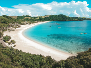tropical beach with blue sky