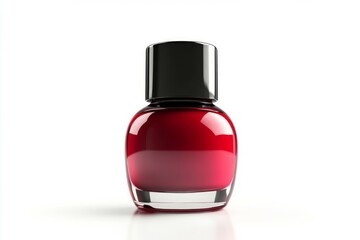 Elegant perfume bottle on gradient pink background. Artificial Intelligence