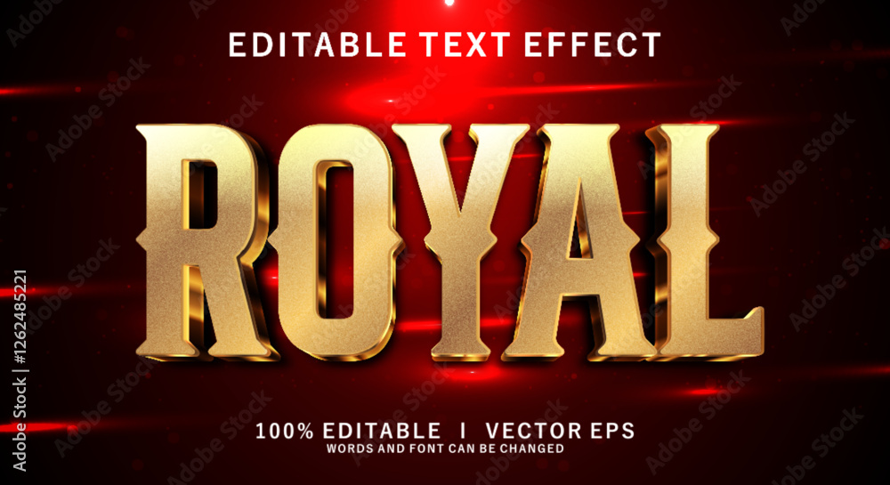 Poster royal vector text effect with modern style design