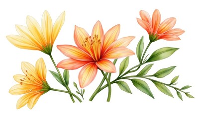 Beautiful vibrant floral arrangement illustration