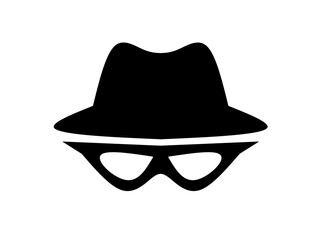 incognito mode icon vector on white background. detective icon
