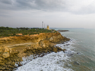 Faro de Cabo Roche en Conill de la Frontera, Cadiz, Andalucia