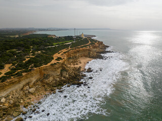 Faro de Cabo Roche en Conill de la Frontera, Cadiz, Andalucia
