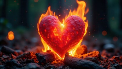 Fiery heart of a wood fire, vibrant colors & textures , yellow, power