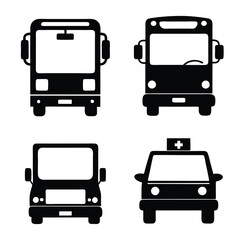 Public Transport and Service Vehicle Silhouette Pack