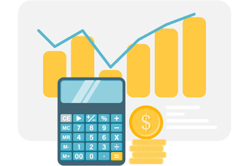 Fototapeta premium calculator and graphs, Financial Report of the Company