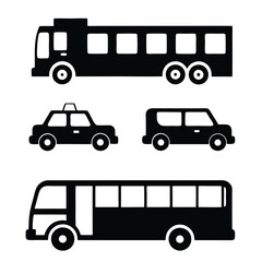 Commercial and Public Transport Silhouette Collection