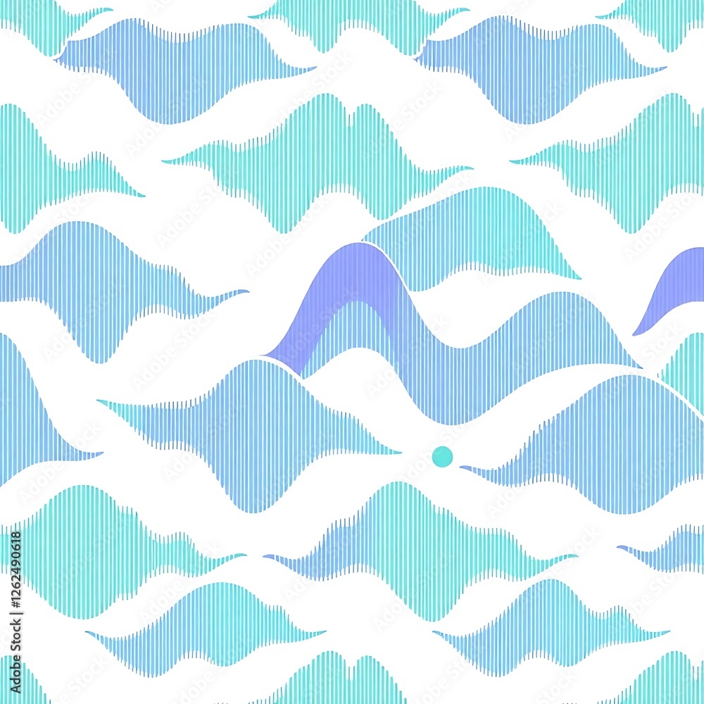 Poster abstract watercolor wave pattern: a captivating seamless pattern featuring stylized watercolor waves