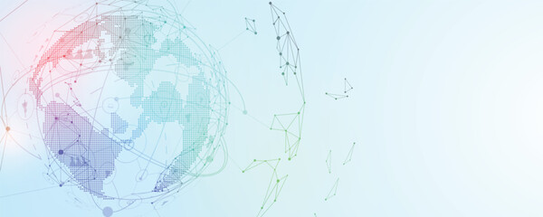 Neural network and artificial intelligence abstract background