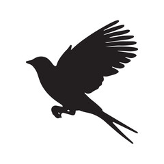 Bird silhouette vector file isolated on white background