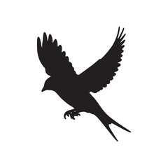 Bird silhouette vector file isolated on white background