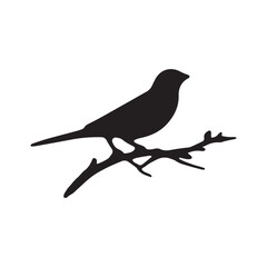 Bird silhouette vector file isolated on white background