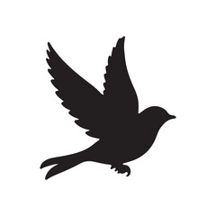Bird silhouette vector file isolated on white background