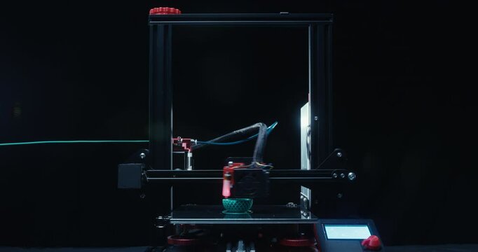 Time lapse of a 3D printer moving and printing an object