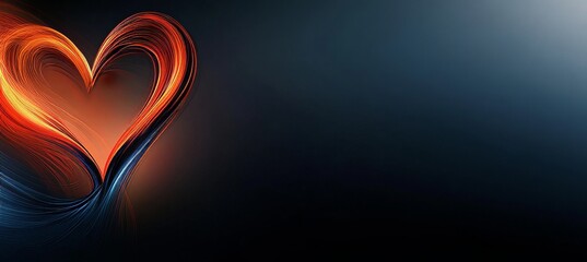 Abstract Heart on Gradient Background, Artwork Representing Passion, Love, and Romance