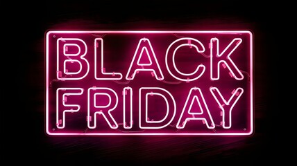 Black Friday Neon Leuchtreklame Rabattaktion