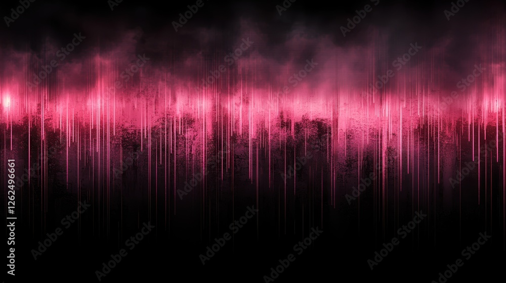 Poster abstract representation of science and technology in a vibrant pink and black background