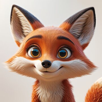 WHIMSICAL CHARM: AI-GENERATED FRIENDLY FOX PORTRAIT