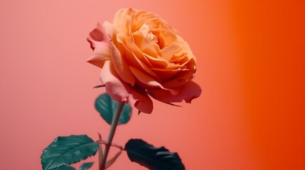 rose aesthetic pastel grainy film texture orange background soft artistic photography retro