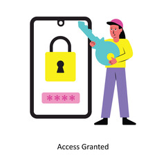 Access Granted Concept vector illustration.  isolated on white Background. 