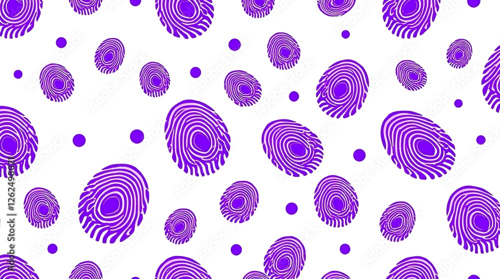 Poster purple fingerprint pattern: a vibrant and stylish repeating pattern featuring purple fingerprints an