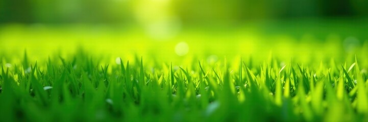 Obraz premium Lush green grass, vibrant texture, sunlight dappled , healthy, background, outdoor