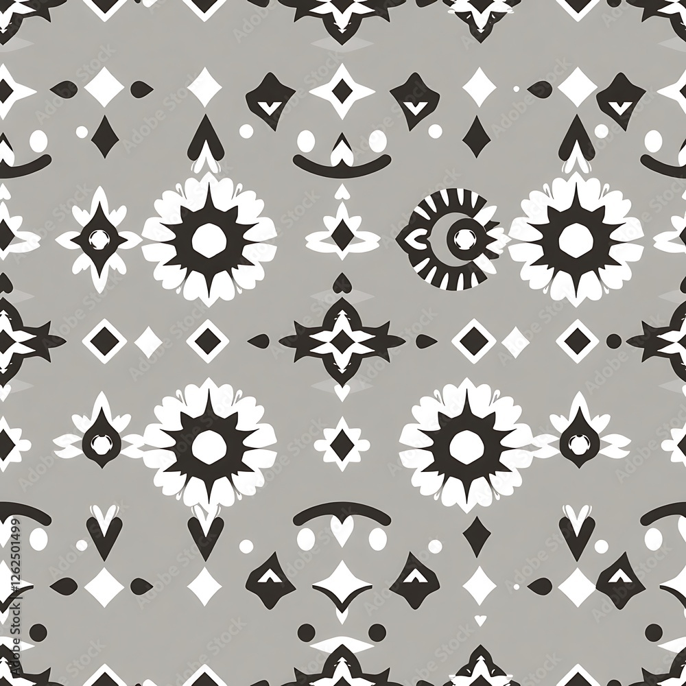 Aufkleber geometric pattern: a seamless and captivating pattern, featuring a mesmerizing blend of black and wh