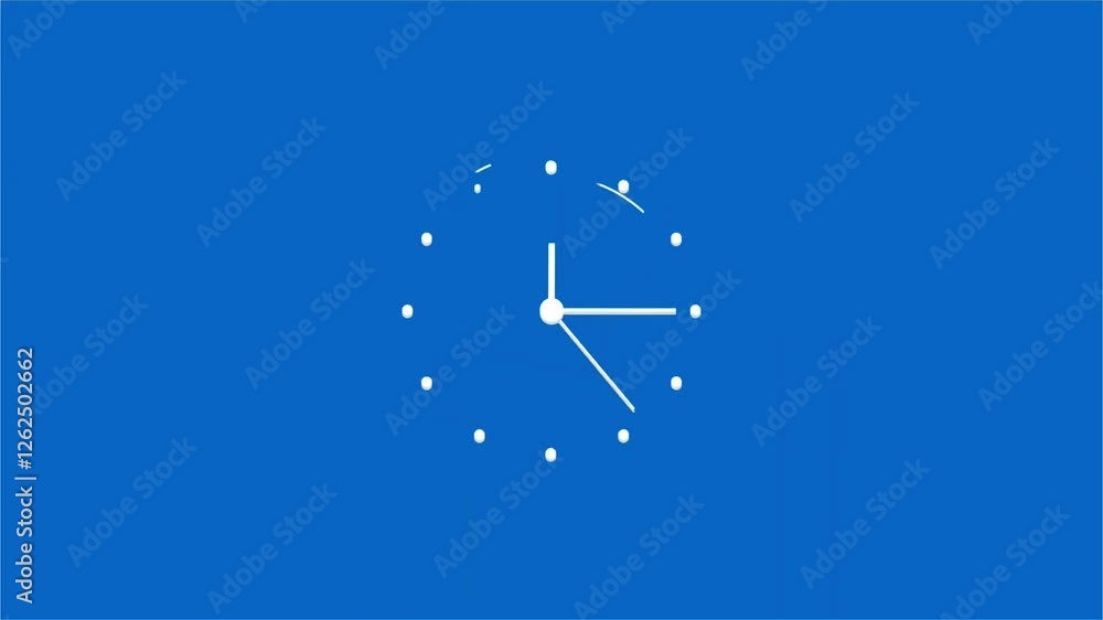 Poster minimalist clock animation – time and productivity concept